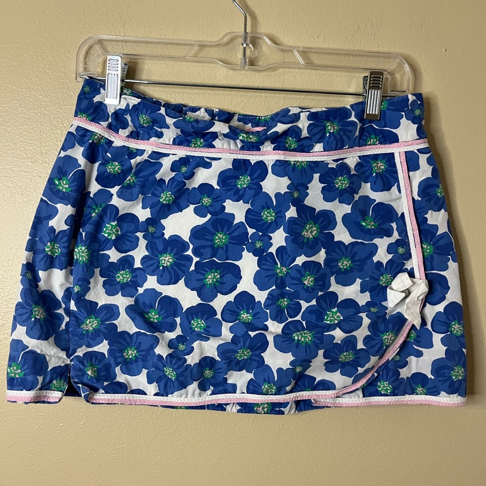 Lilly Pulitzer Blue Floral Mini Skirt